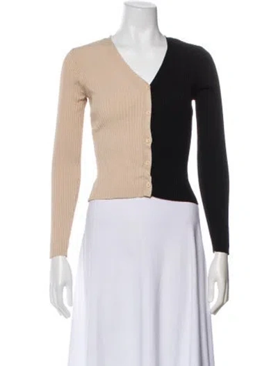 Pre-owned Staud V-neck Long Sleeve Top