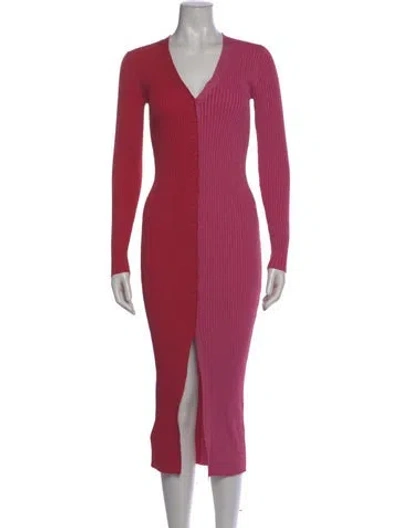 Pre-owned Staud V-neck Midi Length Dress
