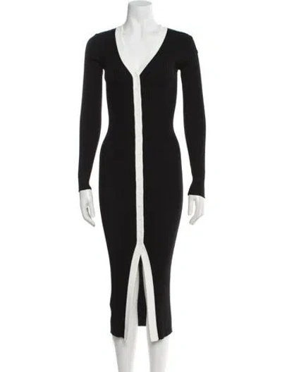 Pre-owned Staud V-neck Midi Length Dress In Blue