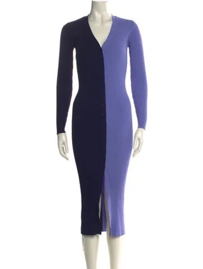 Pre-owned Staud V-neck Midi Length Dress In Multi