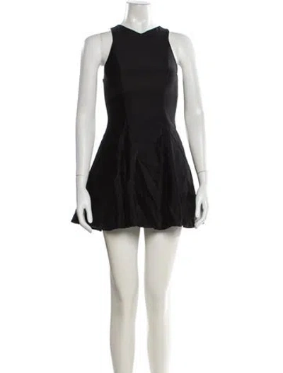 Pre-owned Staud V-neck Mini Dress In Black
