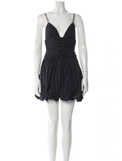 Pre-owned Staud V-neck Mini Dress In Black
