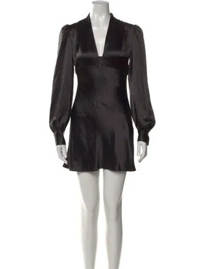 Pre-owned Staud V-neck Mini Dress In Black