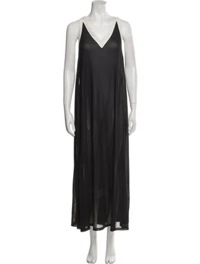 Pre-owned Staud V-neck Mini Dress In Black