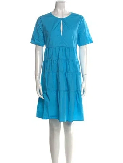 Pre-owned Staud V-neck Mini Dress In Blue