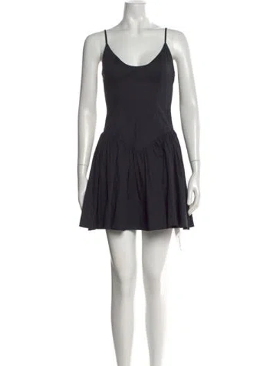 Pre-owned Staud V-neck Mini Dress In Blue