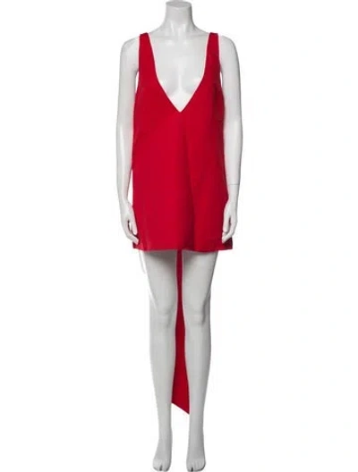 Pre-owned Staud V-neck Mini Dress In Multi