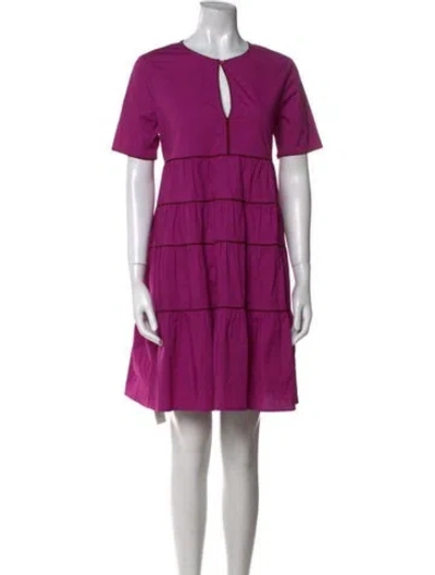 Pre-owned Staud V-neck Mini Dress In Purple