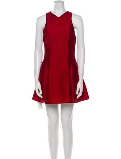 Pre-owned Staud V-neck Mini Dress In Red