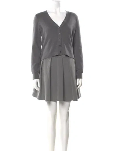 Pre-owned Staud V-neck Mini Dress W/ Tags In Gray