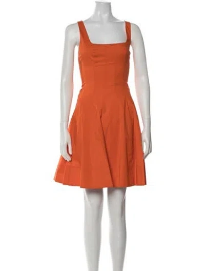 Pre-owned Staud V-neck Mini Dress W/ Tags In Orange