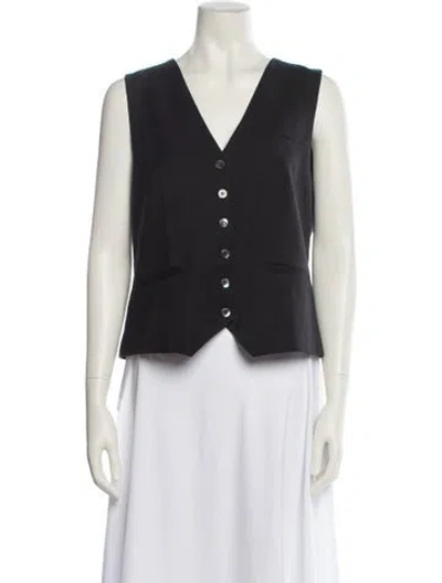 Pre-owned Staud V-neck Sleeveless Crop Top W/ Tags In Black