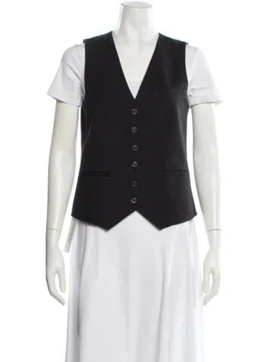 Pre-owned Staud V-neck Sleeveless Top In Black