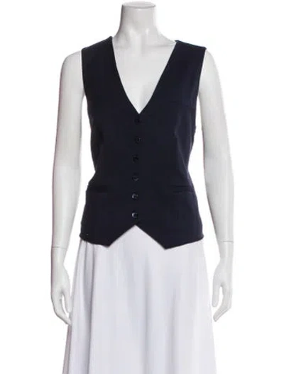 Pre-owned Staud V-neck Sleeveless Top In Blue