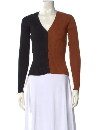 Pre-owned Staud V-neck Sweater In Black