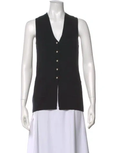 Pre-owned Staud V-neck Sweater In Black