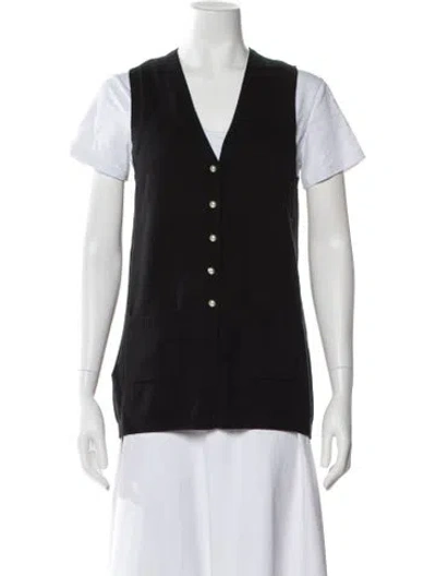 Pre-owned Staud V-neck Sweater In Black