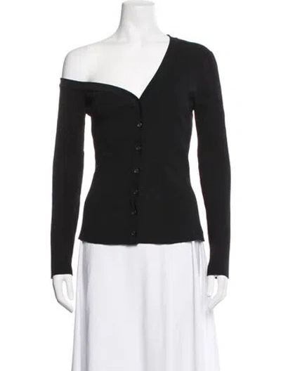 Pre-owned Staud V-neck Sweater In Black