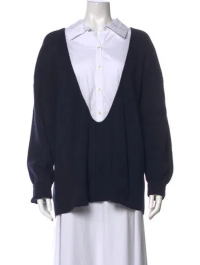 Pre-owned Staud V-neck Sweater In Black