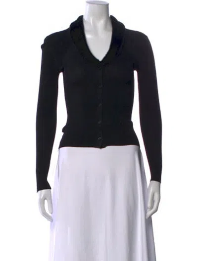Pre-owned Staud V-neck Sweater In Black