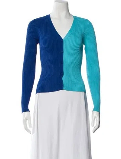 Pre-owned Staud V-neck Sweater In Blue