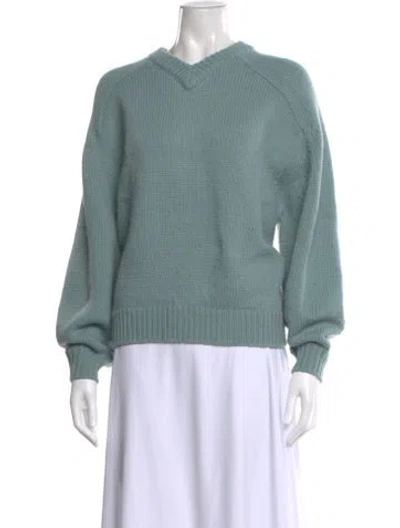 Pre-owned Staud V-neck Sweater In Blue