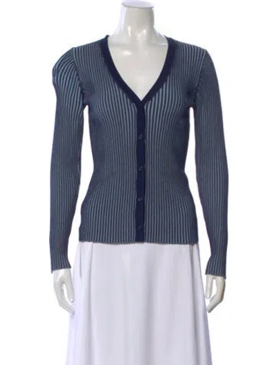 Pre-owned Staud V-neck Sweater In Blue