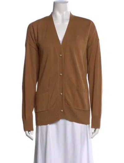 Pre-owned Staud V-neck Sweater In Brown