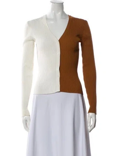Pre-owned Staud V-neck Sweater In Brown