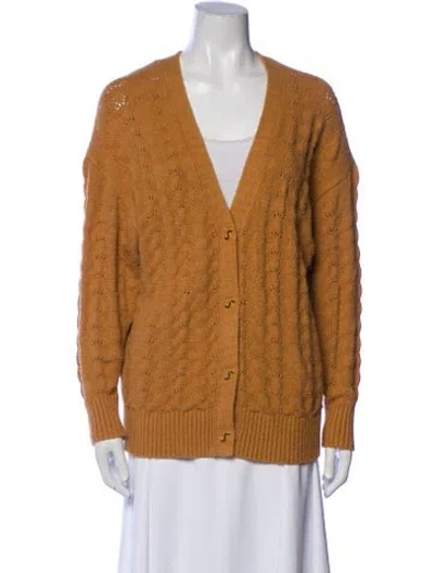 Pre-owned Staud V-neck Sweater In Brown