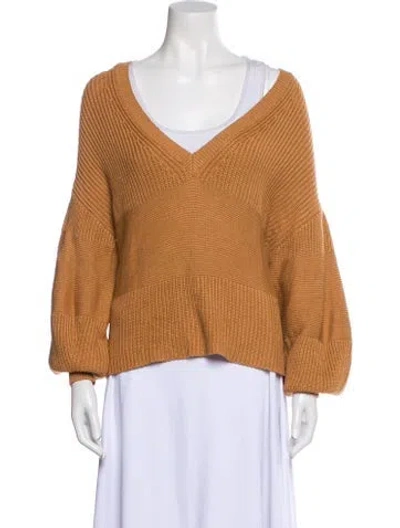 Pre-owned Staud V-neck Sweater In Brown