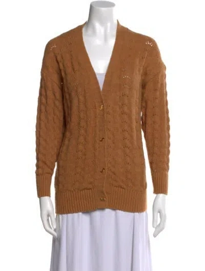 Pre-owned Staud V-neck Sweater In Brown