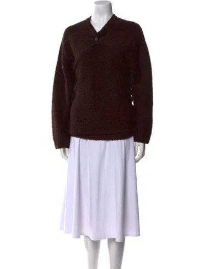 Pre-owned Staud V-neck Sweater In Brown