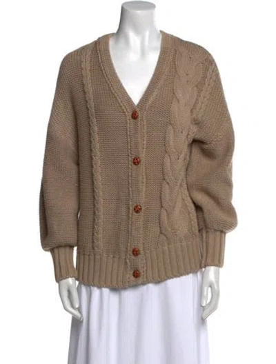 Pre-owned Staud V-neck Sweater In Brown