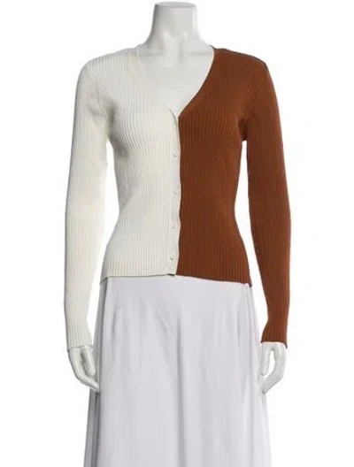 Pre-owned Staud V-neck Sweater In Brown
