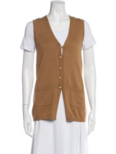 Pre-owned Staud V-neck Sweater In Brown