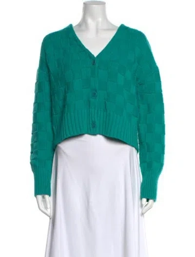 Pre-owned Staud V-neck Sweater In Green