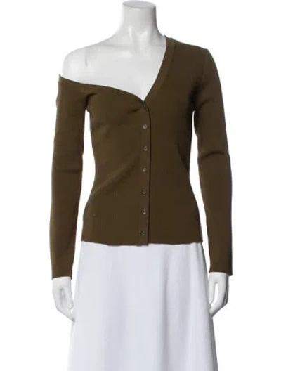 Pre-owned Staud V-neck Sweater In Green