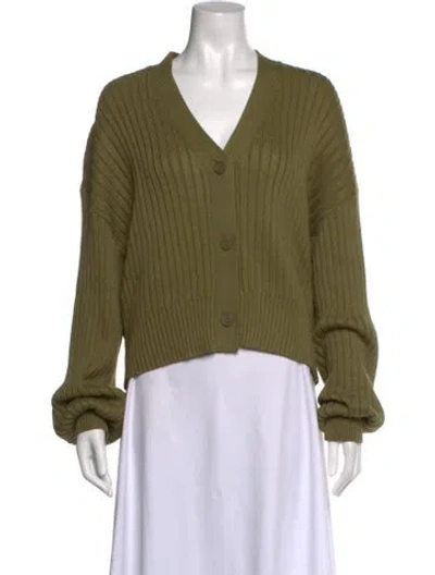 Pre-owned Staud V-neck Sweater In Green