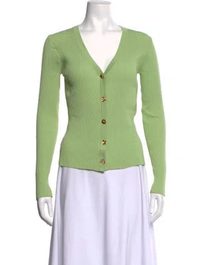 Pre-owned Staud V-neck Sweater In Green