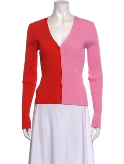 Pre-owned Staud V-neck Sweater In Multi