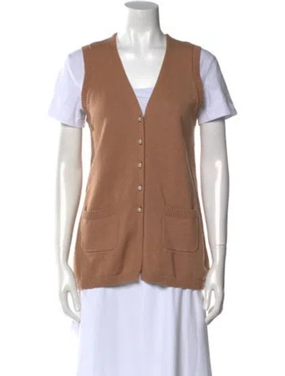 Pre-owned Staud V-neck Sweater In Neutral