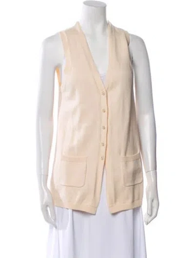 Pre-owned Staud V-neck Sweater In Neutral