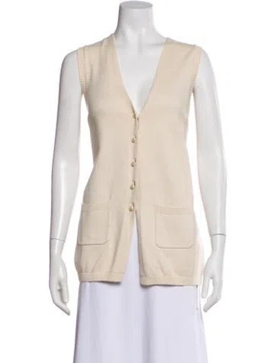 Pre-owned Staud V-neck Sweater In Neutral