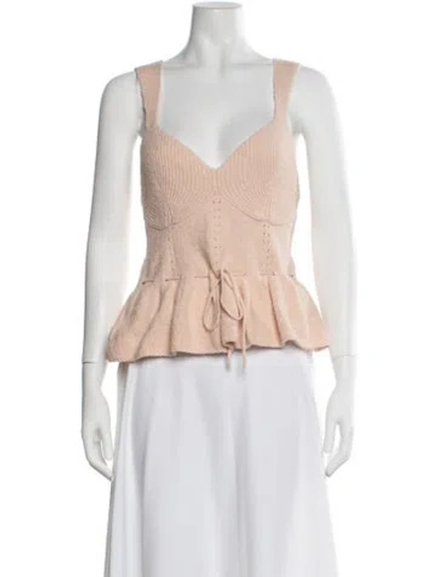 Pre-owned Staud V-neck Sweater In Neutral