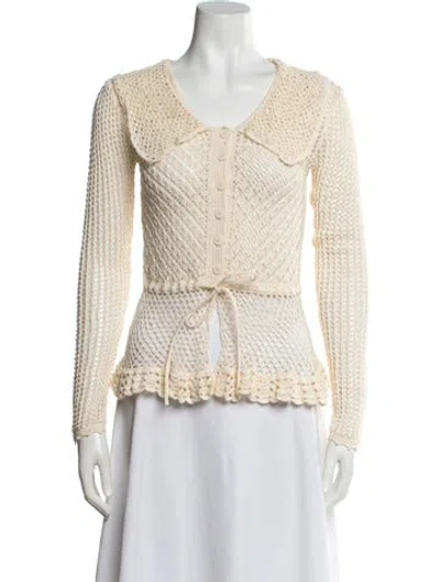 Pre-owned Staud V-neck Sweater In Neutral