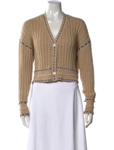 Pre-owned Staud V-neck Sweater In Neutral