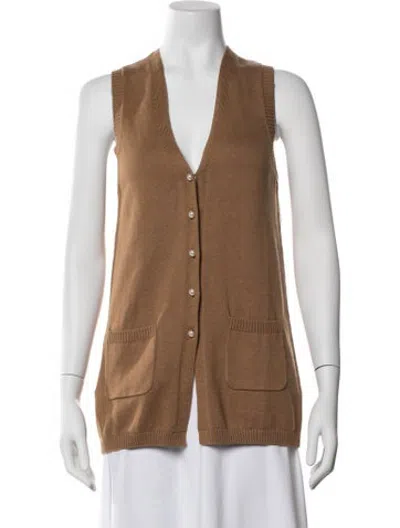 Pre-owned Staud V-neck Sweater In Neutrals