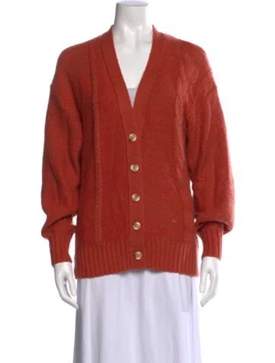 Pre-owned Staud V-neck Sweater In Orange