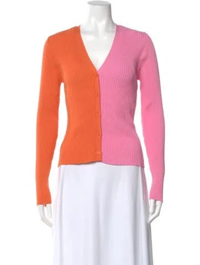 Pre-owned Staud V-neck Sweater In Orange